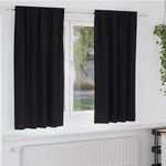 Casa si Gradina - Textile si covoare - Perdele si draperii - Perdele - Perdele cu perdele 2 pcs Negru Poliester - Infinity.ro