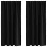 Casa si Gradina - Textile si covoare - Perdele si draperii - Perdele - Perdele cu perdele 2 pcs Negru Poliester - Infinity.ro