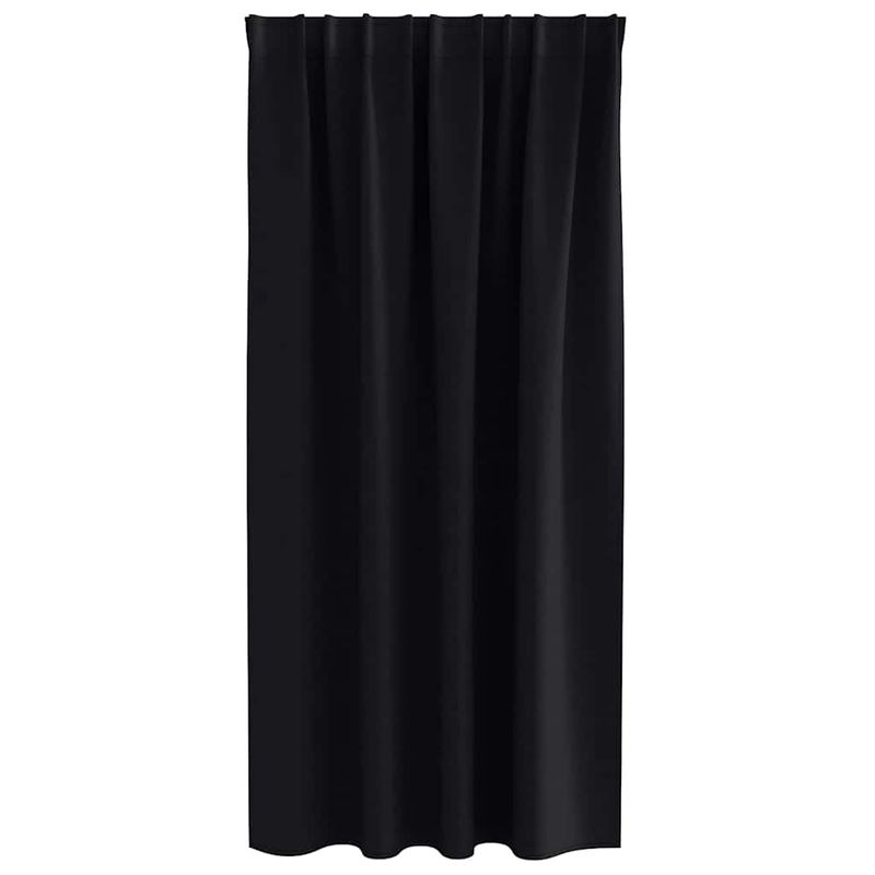 Casa si Gradina - Textile si covoare - Perdele si draperii - Perdele - Perdele cu perdele 2 pcs Negru Poliester - Infinity.ro