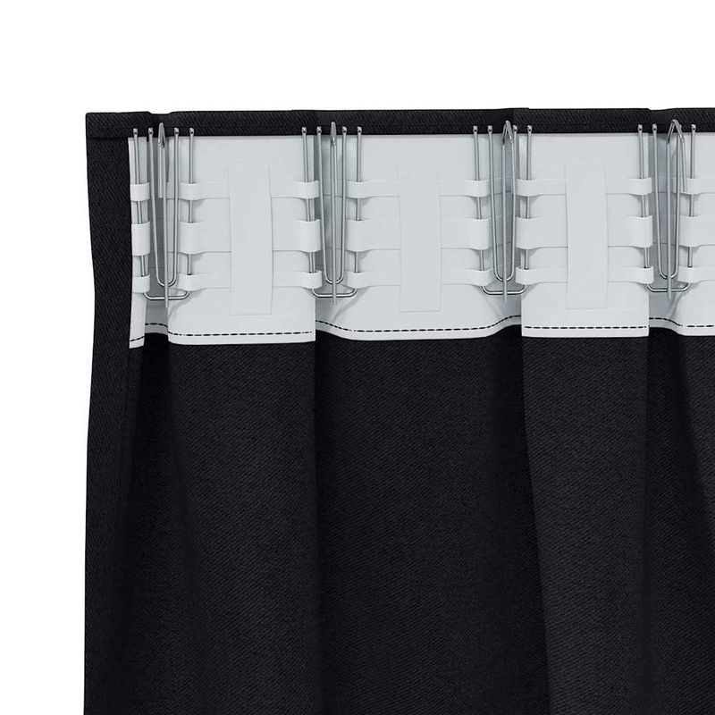 Casa si Gradina - Textile si covoare - Perdele si draperii - Perdele - Perdele cu perdele 2 pcs Negru Poliester - Infinity.ro