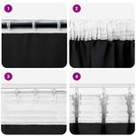 Casa si Gradina - Textile si covoare - Perdele si draperii - Perdele - Perdele cu perdele 2 pcs Negru Poliester - Infinity.ro