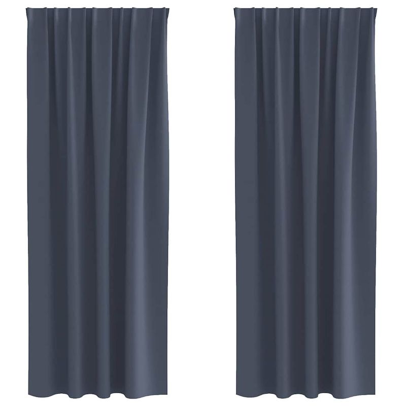 Casa si Gradina - Textile si covoare - Perdele si draperii - Perdele - Perdele cu perdele 2 pcs Antracit Poliester - Infinity.ro