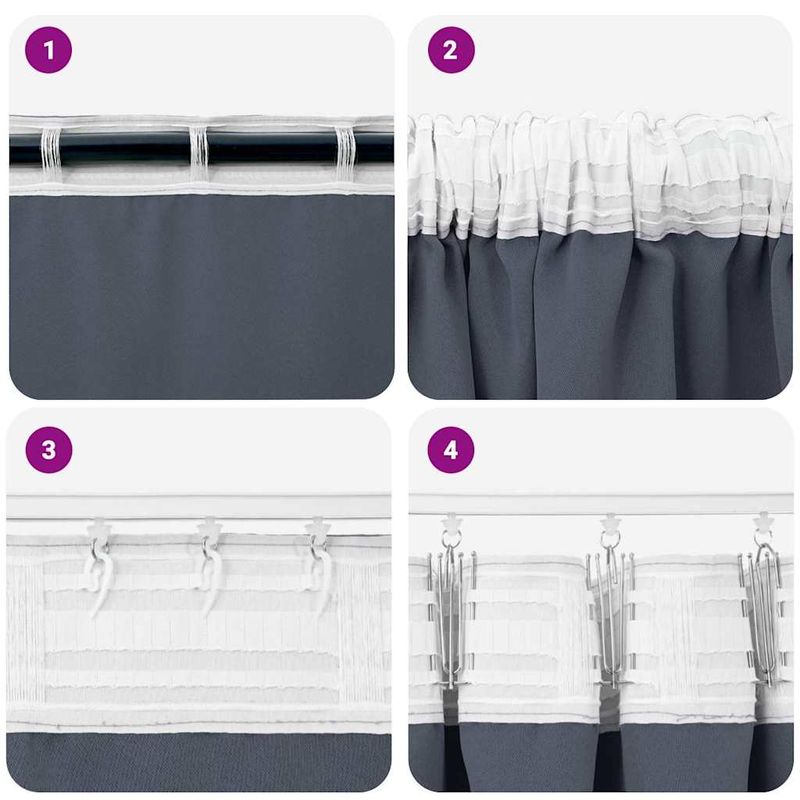 Casa si Gradina - Textile si covoare - Perdele si draperii - Perdele - Perdele cu perdele 2 pcs Antracit Poliester - Infinity.ro