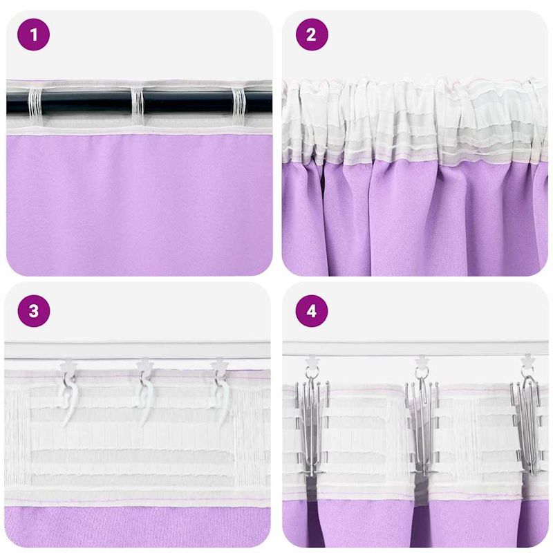 Casa si Gradina - Textile si covoare - Perdele si draperii - Perdele - Perdele cu perdele 2 pcs Violet Poliester - Infinity.ro