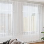 Casa si Gradina - Textile si covoare - Perdele si draperii - Perdele - Perdele cu perdele Floral Alb 600 × 300 cm Poliester - Infinity.ro