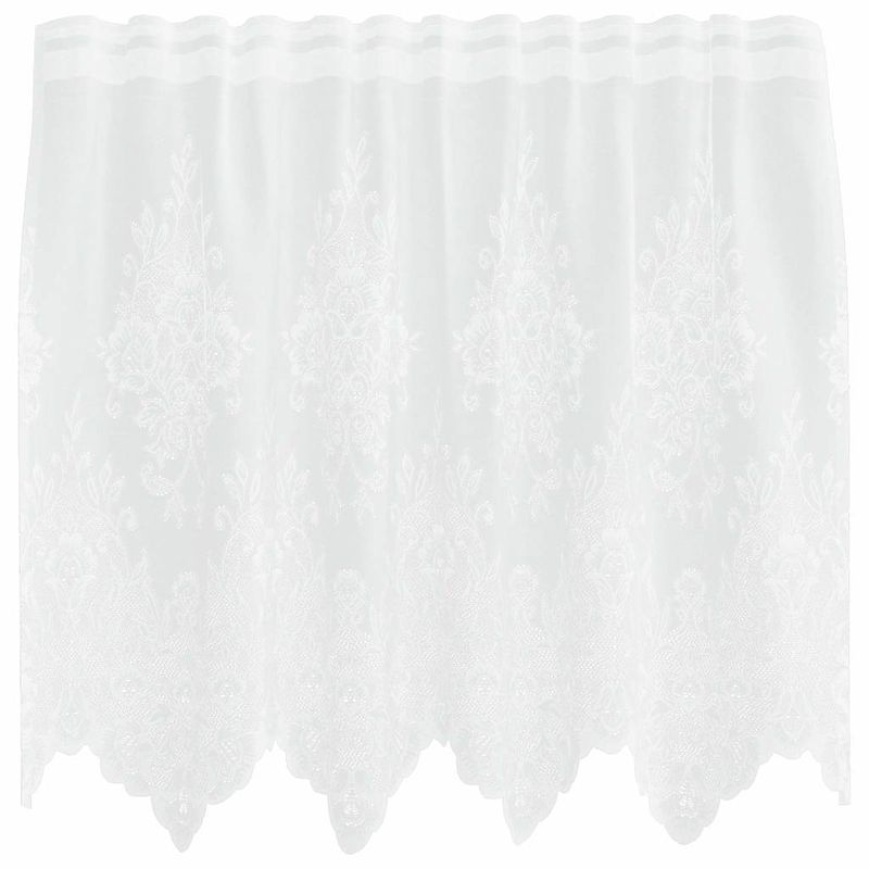 Casa si Gradina - Textile si covoare - Perdele si draperii - Perdele - Perdele cu perdele Floral Alb 150 x 100 cm Poliester - Infinity.ro