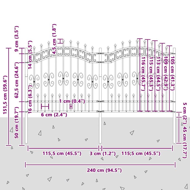 Casa si Gradina - Gradina si terasa - Garduri, panouri si accesorii - Gard de gradina Alb 165 cm Otel vopsit in pulbere - Infinity.ro
