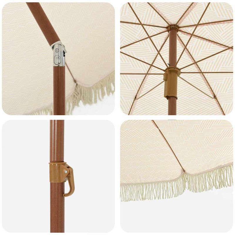 Casa si Gradina - Gradina si terasa - Umbrele si pavilioane - Umbrele - Umbrela de soare Galben si alb Ø 205 x 209 cm Otel - Infinity.ro