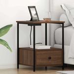 Casa si Gradina - Mobilier - Comode si corpuri - Noptiere - Cabinet de noptiere cu statie de incarcare Stejar brun - Infinity.ro
