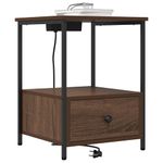 Casa si Gradina - Mobilier - Comode si corpuri - Noptiere - Cabinet de noptiere cu statie de incarcare Stejar brun - Infinity.ro