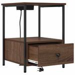 Casa si Gradina - Mobilier - Comode si corpuri - Noptiere - Cabinet de noptiere cu statie de incarcare Stejar brun - Infinity.ro