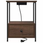 Casa si Gradina - Mobilier - Comode si corpuri - Noptiere - Cabinet de noptiere cu statie de incarcare Stejar brun - Infinity.ro