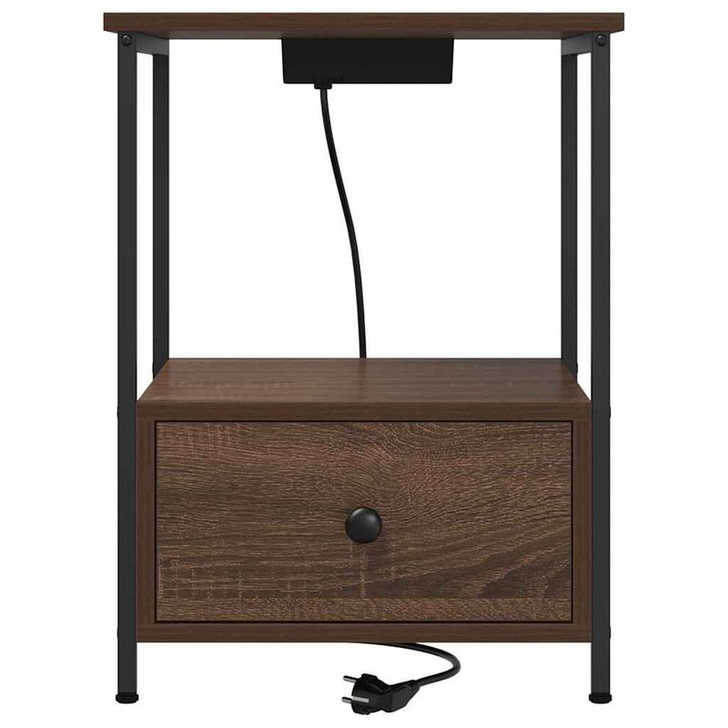 Casa si Gradina - Mobilier - Comode si corpuri - Noptiere - Cabinet de noptiere cu statie de incarcare Stejar brun - Infinity.ro