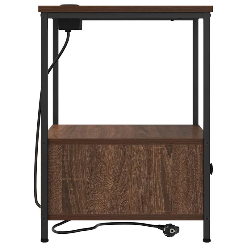 Casa si Gradina - Mobilier - Comode si corpuri - Noptiere - Cabinet de noptiere cu statie de incarcare Stejar brun - Infinity.ro