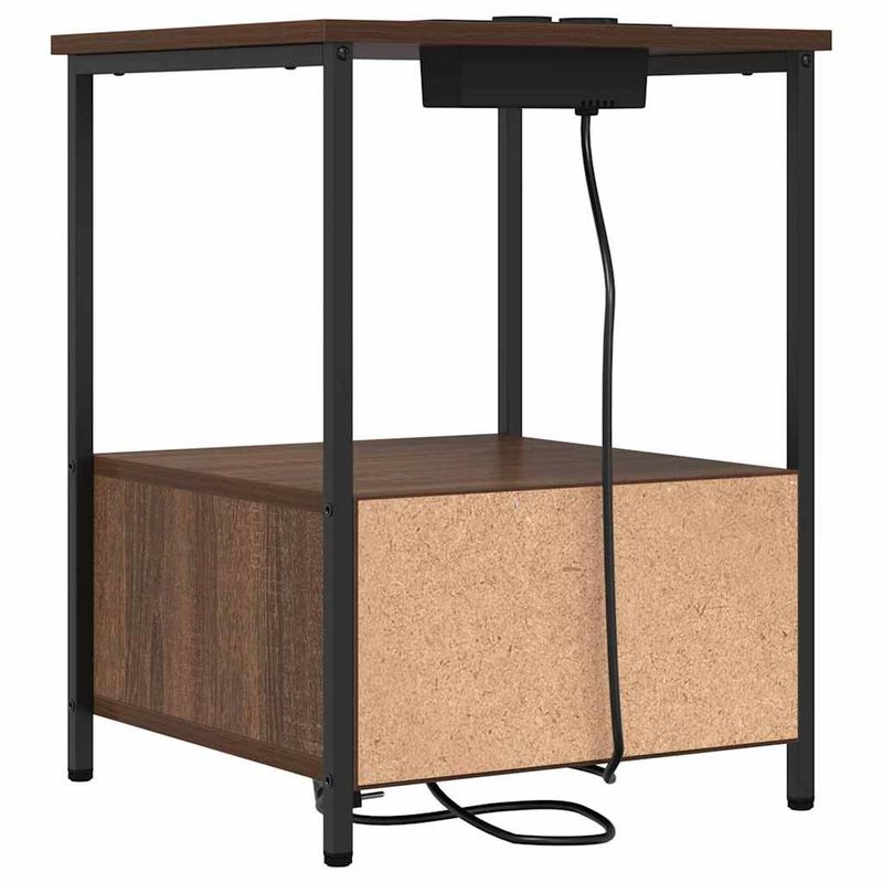 Casa si Gradina - Mobilier - Comode si corpuri - Noptiere - Cabinet de noptiere cu statie de incarcare Stejar brun - Infinity.ro