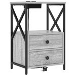Casa si Gradina - Mobilier - Comode si corpuri - Noptiere - Cabinet de noptiere cu statie de incarcare 2 pcs sonoma gri - Infinity.ro