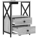Casa si Gradina - Mobilier - Comode si corpuri - Noptiere - Cabinet de noptiere cu statie de incarcare 2 pcs sonoma gri - Infinity.ro
