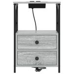 Casa si Gradina - Mobilier - Comode si corpuri - Noptiere - Cabinet de noptiere cu statie de incarcare 2 pcs sonoma gri - Infinity.ro