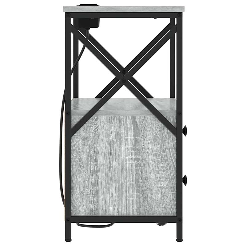 Casa si Gradina - Mobilier - Comode si corpuri - Noptiere - Cabinet de noptiere cu statie de incarcare 2 pcs sonoma gri - Infinity.ro