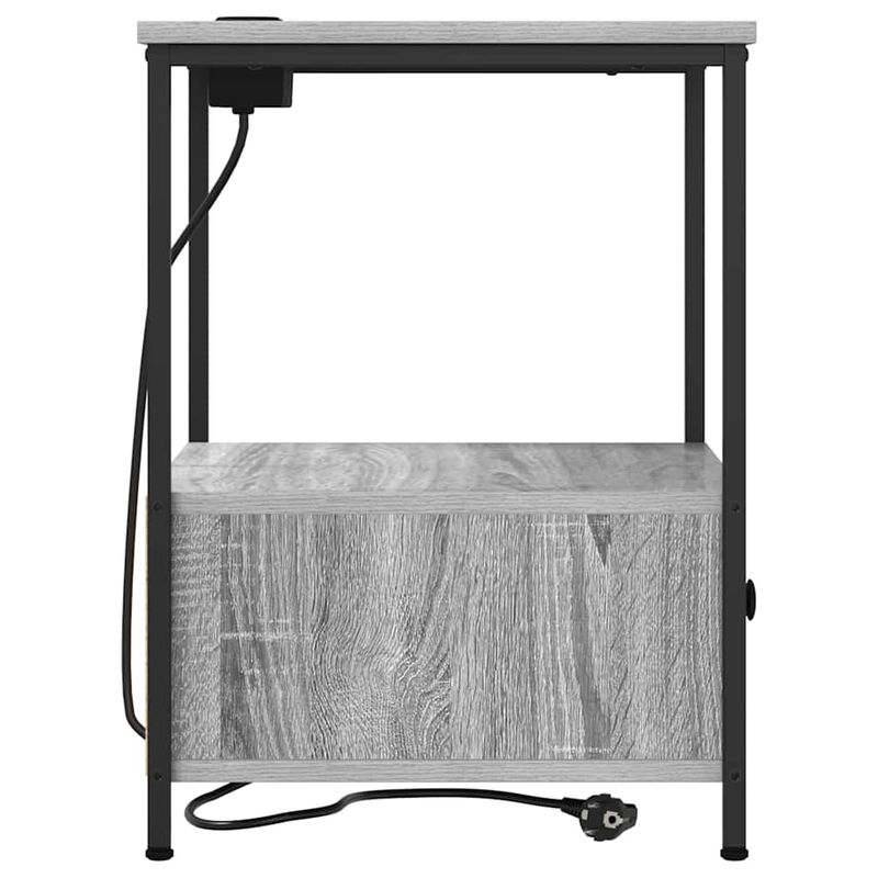 Casa si Gradina - Mobilier - Comode si corpuri - Noptiere - Cabinet de noptiere cu statie de incarcare 2 pcs sonoma gri - Infinity.ro