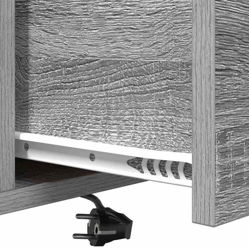 Casa si Gradina - Mobilier - Comode si corpuri - Noptiere - Cabinet de noptiere cu statie de incarcare 2 pcs sonoma gri - Infinity.ro