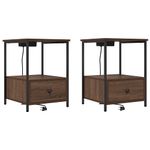 Casa si Gradina - Mobilier - Comode si corpuri - Noptiere - Cabinet de noptiere cu statie de incarcare 2 pcs Stejar brun - Infinity.ro