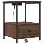 Casa si Gradina - Mobilier - Comode si corpuri - Noptiere - Cabinet de noptiere cu statie de incarcare 2 pcs Stejar brun - Infinity.ro