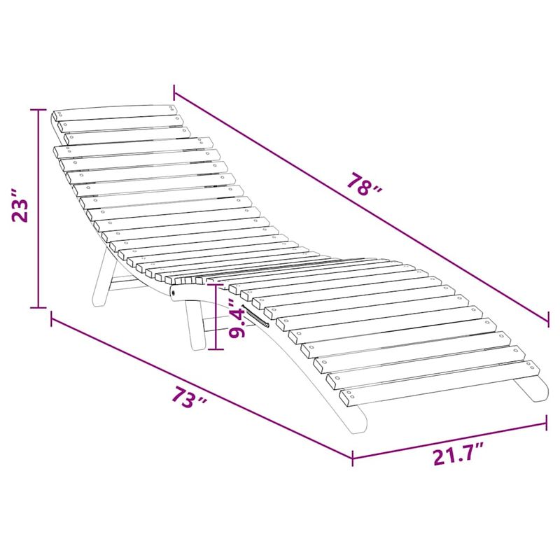 Casa si Gradina - Gradina si terasa - Mobilier exterior - Scaune si sezlonguri gradina - Sezlong Maro 184 x 55 x 59 cm Lemn solid de tec - Infinity.ro