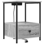 Casa si Gradina - Mobilier - Comode si corpuri - Noptiere - Cabinet de noptiere cu statie de incarcare cu sertar sonoma gri - Infinity.ro