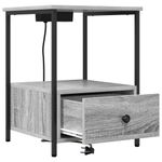 Casa si Gradina - Mobilier - Comode si corpuri - Noptiere - Cabinet de noptiere cu statie de incarcare cu sertar sonoma gri - Infinity.ro