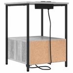 Casa si Gradina - Mobilier - Comode si corpuri - Noptiere - Cabinet de noptiere cu statie de incarcare cu sertar sonoma gri - Infinity.ro