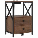 Casa si Gradina - Mobilier - Comode si corpuri - Noptiere - Cabinet de noptiere cu statie de incarcare Stejar brun - Infinity.ro