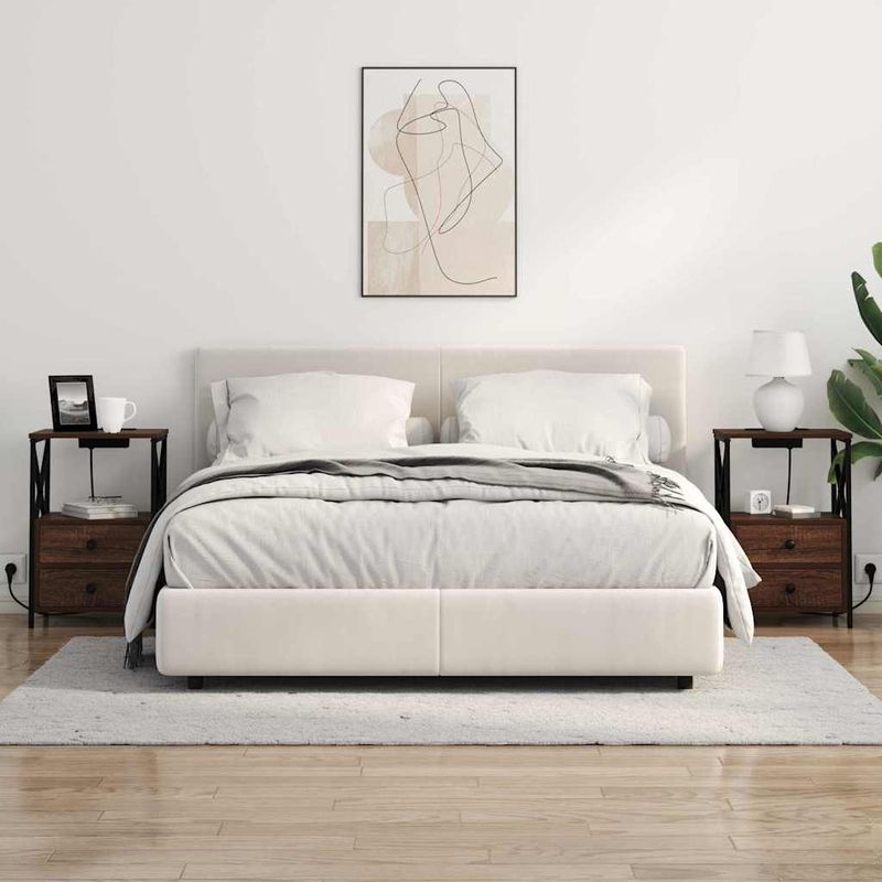 Casa si Gradina - Mobilier - Comode si corpuri - Noptiere - Cabinet de noptiere cu statie de incarcare Stejar brun - Infinity.ro