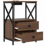 Casa si Gradina - Mobilier - Comode si corpuri - Noptiere - Cabinet de noptiere cu statie de incarcare Stejar brun - Infinity.ro