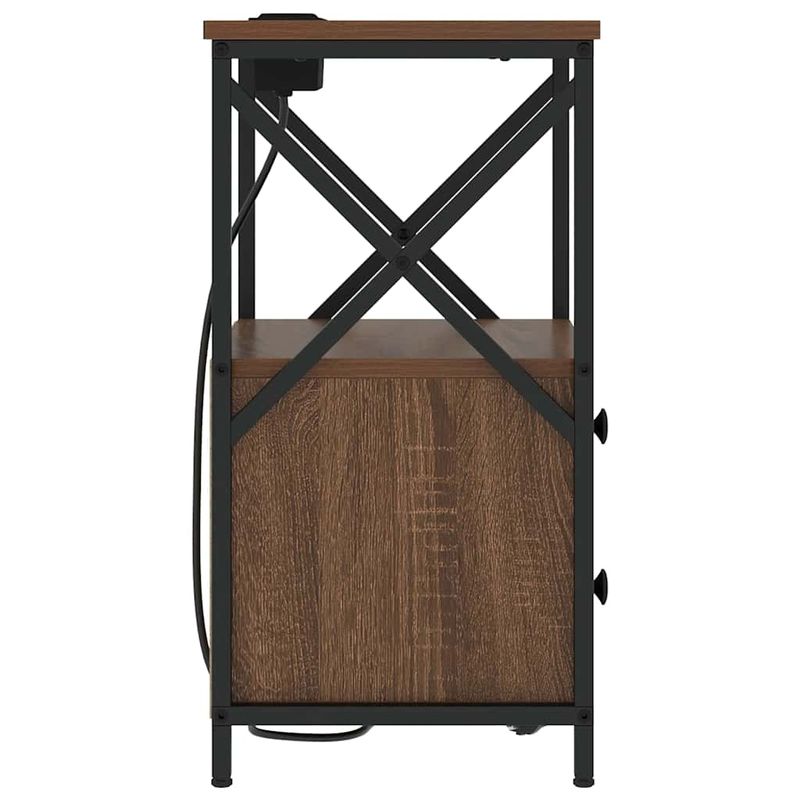 Casa si Gradina - Mobilier - Comode si corpuri - Noptiere - Cabinet de noptiere cu statie de incarcare Stejar brun - Infinity.ro