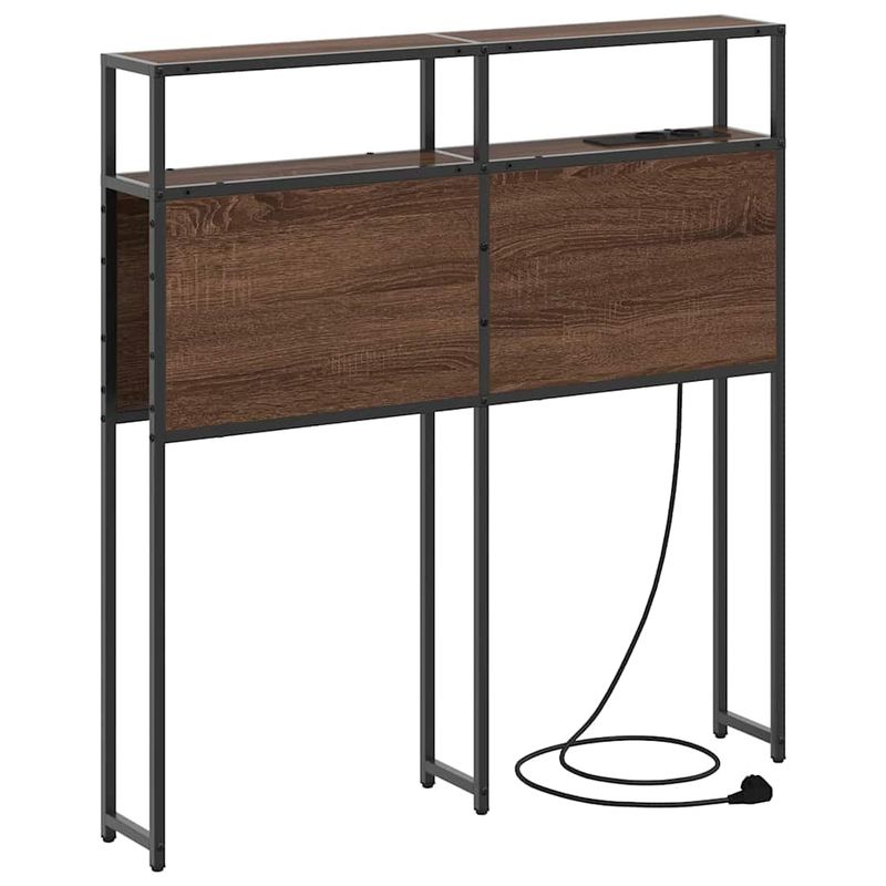 Casa si Gradina - Mobilier - Paturi si accesorii - Accesorii paturi - Tablie de pat cu LED, negru, 90x7x118/128 cm, textil - Infinity.ro