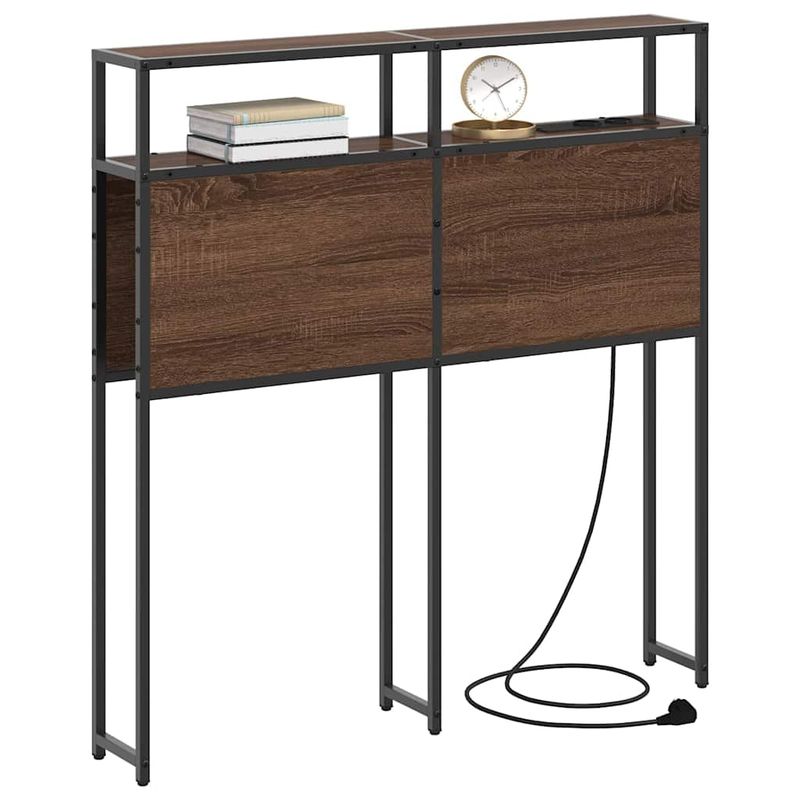 Casa si Gradina - Mobilier - Paturi si accesorii - Accesorii paturi - Tablie de pat cu LED, negru, 90x7x118/128 cm, textil - Infinity.ro