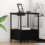 Casa si Gradina - Mobilier - Comode si corpuri - Noptiere - Cabinet de noptiere cu statie de incarcare Stejar negru - Infinity.ro