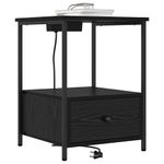 Casa si Gradina - Mobilier - Comode si corpuri - Noptiere - Cabinet de noptiere cu statie de incarcare Stejar negru - Infinity.ro