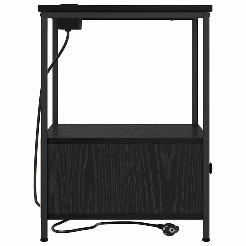 Casa si Gradina - Mobilier - Comode si corpuri - Noptiere - Cabinet de noptiere cu statie de incarcare Stejar negru - Infinity.ro