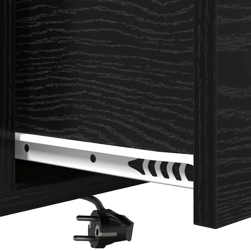 Casa si Gradina - Mobilier - Comode si corpuri - Noptiere - Cabinet de noptiere cu statie de incarcare Stejar negru - Infinity.ro