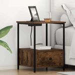 Casa si Gradina - Mobilier - Comode si corpuri - Noptiere - Cabinet de noptiere cu statie de incarcare Stejar afumat - Infinity.ro