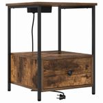 Casa si Gradina - Mobilier - Comode si corpuri - Noptiere - Cabinet de noptiere cu statie de incarcare Stejar afumat - Infinity.ro