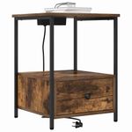 Casa si Gradina - Mobilier - Comode si corpuri - Noptiere - Cabinet de noptiere cu statie de incarcare Stejar afumat - Infinity.ro