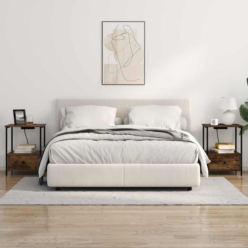 Casa si Gradina - Mobilier - Comode si corpuri - Noptiere - Cabinet de noptiere cu statie de incarcare Stejar afumat - Infinity.ro