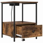 Casa si Gradina - Mobilier - Comode si corpuri - Noptiere - Cabinet de noptiere cu statie de incarcare Stejar afumat - Infinity.ro