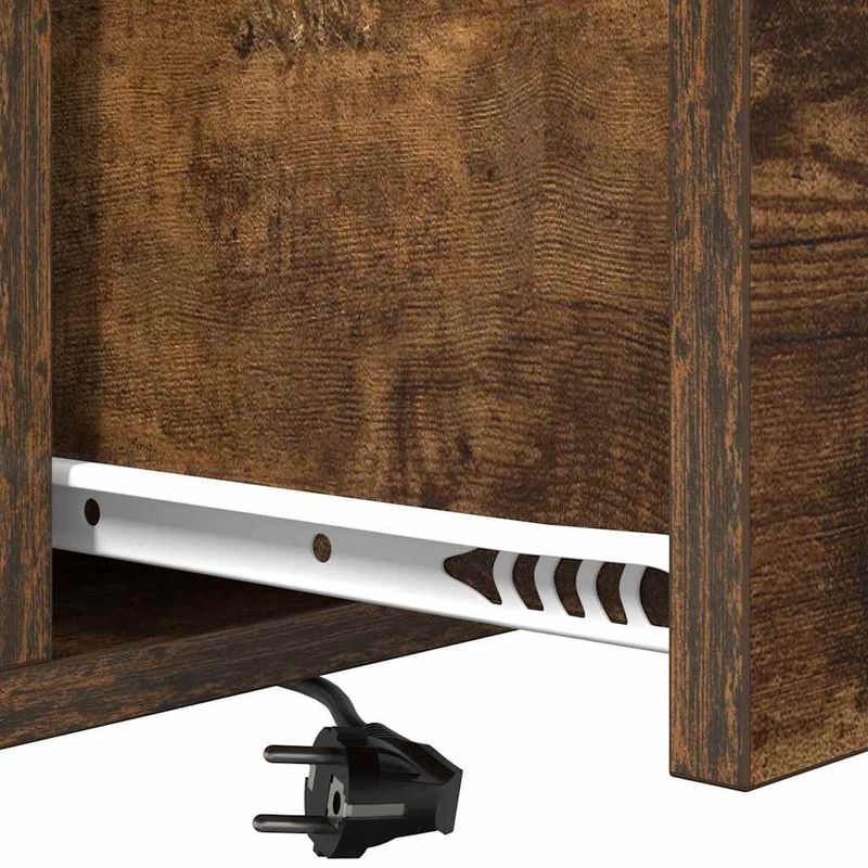 Casa si Gradina - Mobilier - Comode si corpuri - Noptiere - Cabinet de noptiere cu statie de incarcare Stejar afumat - Infinity.ro
