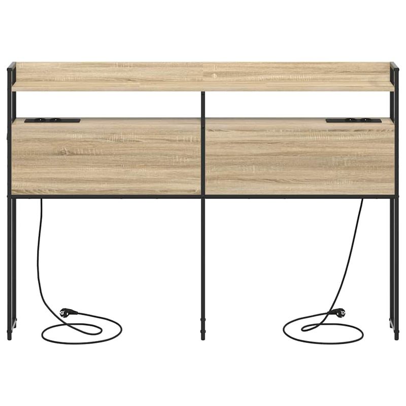 Casa si Gradina - Mobilier - Paturi si accesorii - Accesorii paturi - Tablie de pat cu LED, maro inchis, 163x16x118/128 cm, textil - Infinity.ro