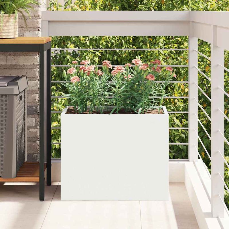 Casa si Gradina - Decoratiuni - Obiecte decorative - Vaze si boluri decorative - Vaza pentru Gradina Alb 50 x 32 x 40 cm Otel laminat la rece - Infinity.ro