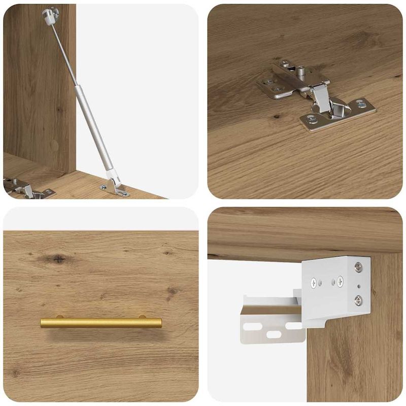 Casa si Gradina - Mobilier - Dulapuri si sifoniere - Dulapuri - Dulap de perete Pe perete stejar artizanal 100 x 36.5 x 35 cm - Infinity.ro